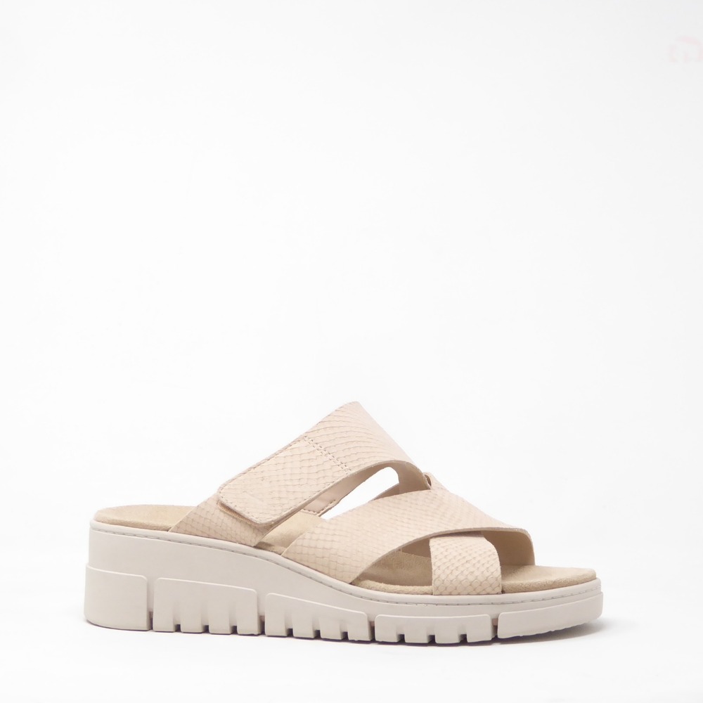 Vionic Uptown Sunset Women Platform Slide Sandals Beige Snake Print Size 10